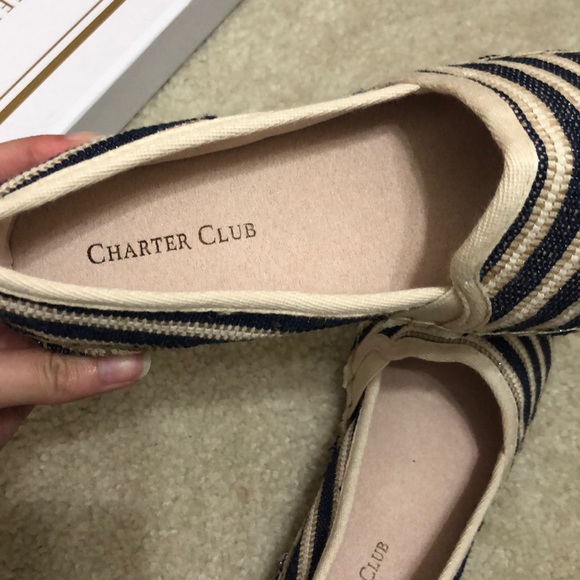 Flat Espadrilles with white/blue stripes - Picture 7 of 9